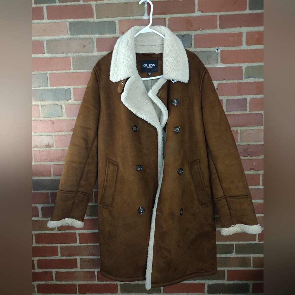 GUESS men’s faux shearling coat